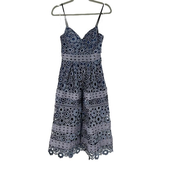 NWT Self-Portrait Floral Embroidery Cut-Out Midi Dress - Picture 2 of 9